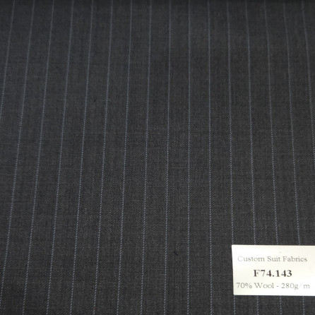 F74.143 Kevinlli V6 - Vải Suit 70% Wool - Xám sọc